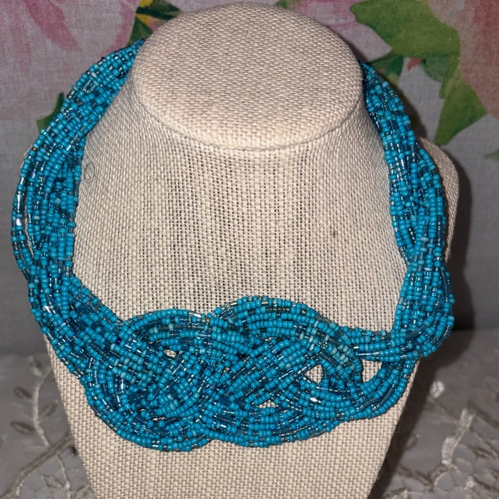 Vibrant Turquoise Beaded Necklace